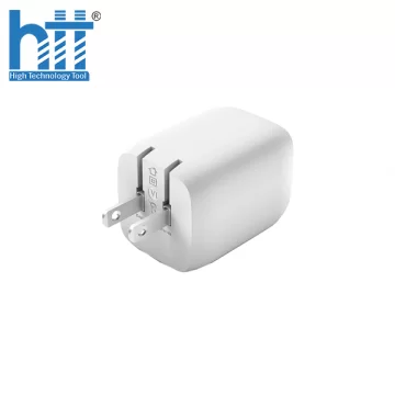 Sạc điện thoại Belkin 65W USB-C PD 3.0 PPS GaN WCH013dqWH(Trắng)