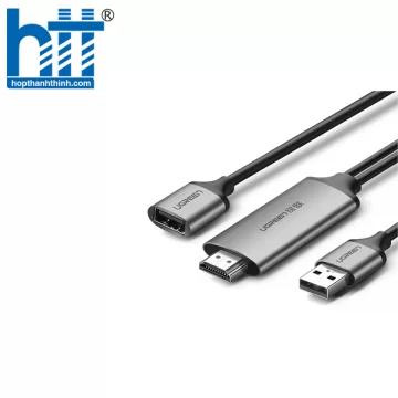 Ugreen 50291 1.5M màu Xám Cáp chuyển đổi USB 2.0 sang HDMI hỗ trợ phân giải FULL HD cao cấp CM151 