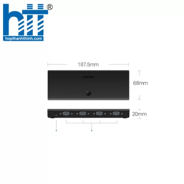 Ugreen 50292 Màu Đen Bộ chia VGA 1 vào 4 ra hỗ trợ FULL HD 500Ghz CM152