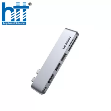 Hub USB Type-C sang HDMI 4K, USB 3.0, SD/TF, sạc PD 100W, 40Gbps cho MacBook Ugreen 80856 cao cấp