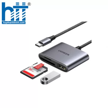 Ugreen 80798 USB loại C sang SD TF + Đầu đọc thẻ nhớ USB 2.0 CM387 10080798