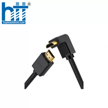 Ugreen 10173 2M màu Đen Cáp tín hiệu HDMI chuẩn 1.4 đầu bẻ góc 90 độ HD103 20010173