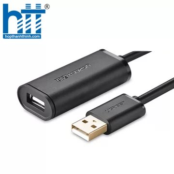 Ugreen 10324 20M màu Đen Cáp tín hiệu nối dài USB 2.0 có chip khuếch đại cao cấp US121 20010324