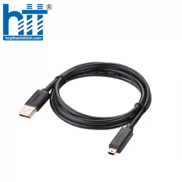 Ugreen 10355 1M màu Đen Cáp sạc truyền dữ liệu USB 2.0 sang MINI USB đầu mạ vàng US132 20010355