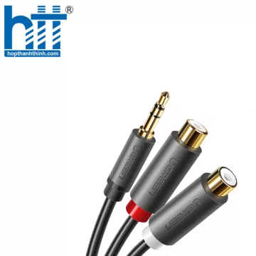 Ugreen 10547 25CM màu Đen Cáp âm thanh 2 đầu Bông sen âm sang 3.5mm dương AV109 20010547