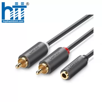 Ugreen 10549 3M màu Xám Cáp âm thanh 2 đầu Bông sen sang 3.5mm AV102 20010549