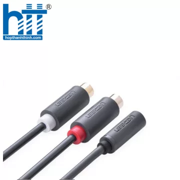 Ugreen 10562 25CM màu Đen Cáp âm thanh 2 đầu Bông sen âm sang 3.5mm âm AV109 20010562