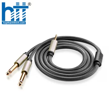 Ugreen 10619 5M màu Đen Cáp âm thanh 2 đầu 6.5mm dương sang 3.5mm dương AV126 20010619