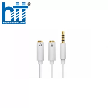 Ugreen 10790 20CM màu Bạc Dây chuyển âm thanh 3.5mm âm sang Jack Mic + Loa dương AV140 20010790