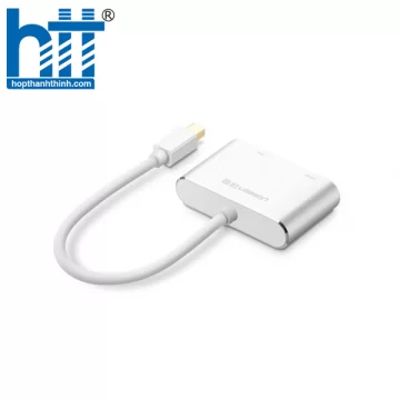 Ugreen 20421 Màu Bạc Bộ chuyển đổi Mini DP sang HDMI + VGA vỏ nhôm MD115 20020421