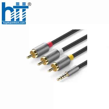 Ugreen 20894 1.5M màu Đen Cáp âm thanh 3 đầu Bông sen sang 3.5mm Dương AV138 20020894