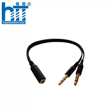 Ugreen 20898 20CM màu Đen Dây chuyển âm thanh 3.5mm âm sang Jack Mic + Loa dương AV140 20020898