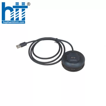 Ugreen 50261 25CM Màu Đen Bộ chia Hub USB 2.0 sang 4 cổng USB 2.0 hổ trợ cổng nguồn Micro USB CR106 20050261
