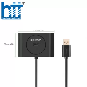 Ugreen 50263 25CM Màu Đen USB 3.0 Hub 4 Port With Power Port CR113 20050263