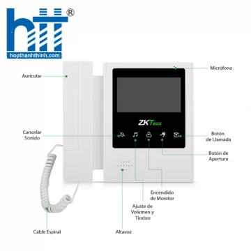 Bộ chuông cửa màn hình Analog ZKTeco VDPO4-B4 Kit