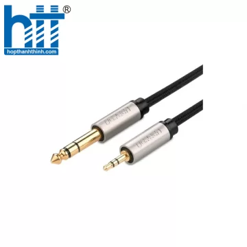 Ugreen 40808 10M màu Đen Cáp âm thanh 3.5mm sang 6.5mm cao cấp AV127 20040808