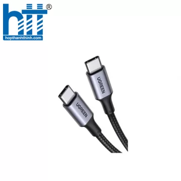 Ugreen 50152 2M 60W hỗ trợ sạc nhanh PD cáp USB type C màu đen mạ nickel đầu bọc nhôm chống nhiễu US261 20050152
