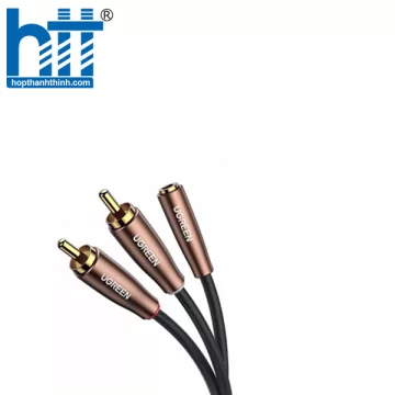 Ugreen 50130 1M Màu Đen Cáp chuyển âm thanh 3.5mm sang 2 cổng RCA dương AV198 20050130