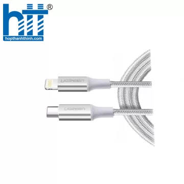Ugreen 70523 1m cáp usb type c ra lightning 2.0 màu trắng US304 20070523