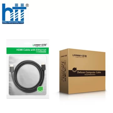 Cáp HDMI 1.5m Ugreen 60820 màu Đen trơn chuẩn 1.4 hỗ trợ phân giải 4K * 2K