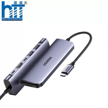 Bộ chuyển Type C to HDMI 4k@30Hz + 2 x USB 3.0 + USB-C + SD&TF + PD Ugreen 15214