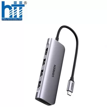 Thiết bị mở rộng 6 in1 USB type-C to HDMI/ Hub USB 3.0/ SD/TF chính hãng Ugreen 60383