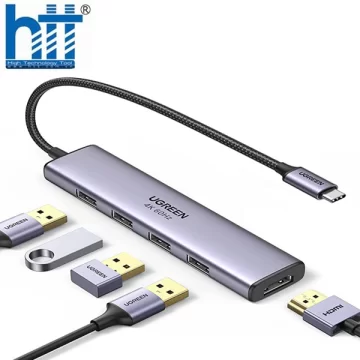 Bộ chuyển Type C to HDMI + 4 cổng USB 3.0 Ugreen 20955
