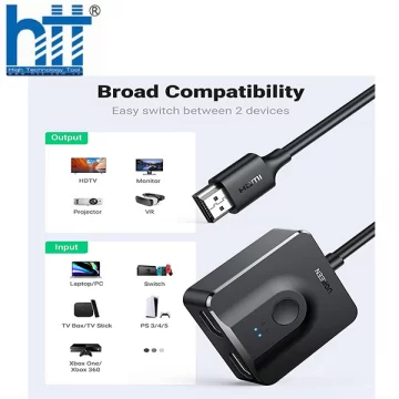 Bộ Chuyển Mạch 2 Chiều HDMI 2*1 Ugreen 70607 4K@60Hz