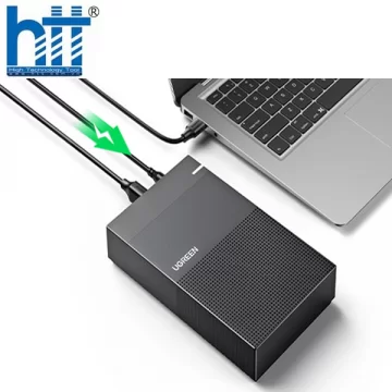 Hộp đựng ổ cứng Ugreen 70310 3.5 inch kèm Bộ nguồn 12V2A tiêu chuẩn Mỹ (DC: 5.5)