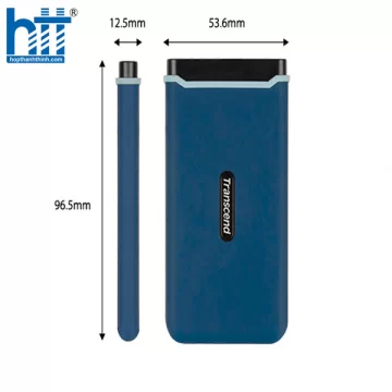 Ổ CỨNG DI ĐỘNG TRANSCEND SSD 1TB PCIE TO USB 3.1 GEN 2, TYPE C - TS1TESD370C, MÀU XANH NAVY, CHỐNG SỐC
