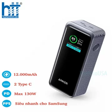 PIN SẠC DỰ PHÒNG ANKER PRIME - A1335 - PD 130W - 12.000 MAH - MÀU ĐEN