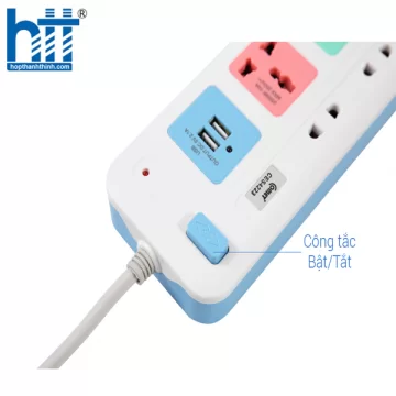 Ổ cắm điện Comet 4 lỗ 2 USB 3m CES4223