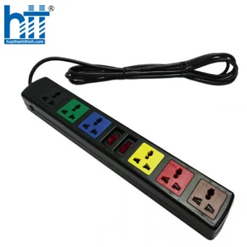 Ổ cắm LiOA 6 lỗ 3 chấu dây dài 5m LiOA 6D52N