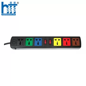 Ổ CẮM LIOA 6 LỖ 3 CHẤU 6D32N DÂY DÀI 3M