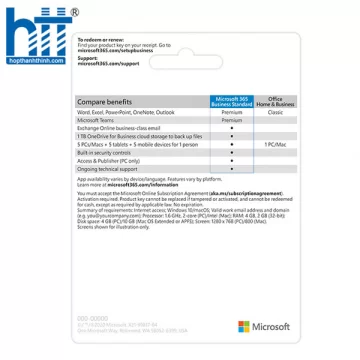 Phần mềm Microsoft 365 Business Standard 1 user 12 tháng