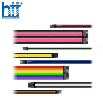 Bộ dây nối dài bọc lưới cao cấp Sleeve Cable - Rainbow