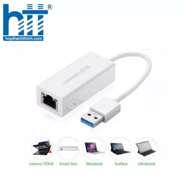 Cáp chuyển USB 3.0 to Lan hỗ trợ 10/100/1000 Mbps chính hãng Ugreen UG-20255