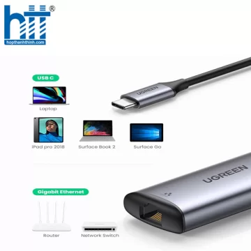 Cable chuyển USB TYPE C to LAN Ugreen 70446