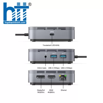 HUB DI ĐỘNG ĐA CỔNG HYPER – HYPERDRIVE THUNDERBOLT 3 DOCK – HDTB3TD