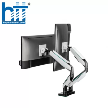 GIÁ ĐỠ 2 MÀN HÌNH HUMANMOTION T9 PRO II DUAL MÀU TRẮNG (23-43 INCH)