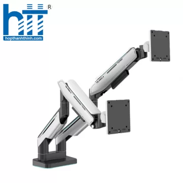 GIÁ ĐỠ 2 MÀN HÌNH HUMANMOTION T9 PRO II DUAL MÀU TRẮNG (23-43 INCH)