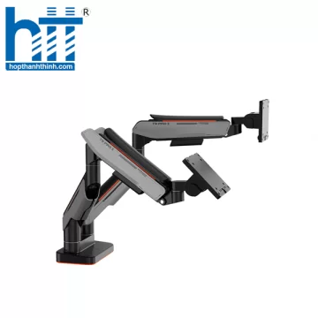 GIÁ ĐỠ 2 MÀN HÌNH HUMANMOTION T9 PRO II DUAL MÀU XÁM (23-43 INCH)