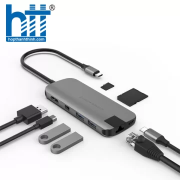 CỔNG CHUYỂN HYPERDRIVE SLIM 8 IN 1 USB-C HUB FOR MACBOOK, IPAD, SURFACE, PC /IPHONE 15 HD247B