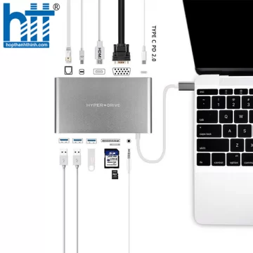 CỔNG CHUYỂN HYPERDRIVE FOR MACBOOK/LAPTOP/PC /IPHONE 15 ULTIMATE 11 IN 1 USB-C HUB GN30B