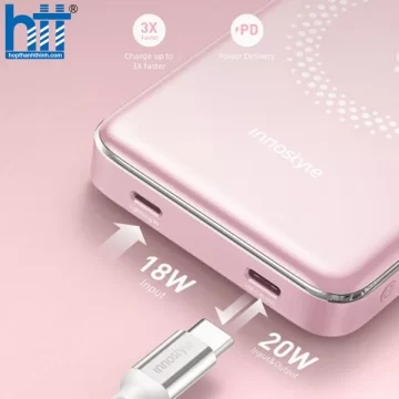 Sạc dự phòng Innostyle PowerMag Slim IM20PD 10000mAh IM20PDBP (Hồng)