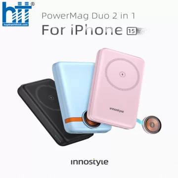Sạc dự phòng Innostyle Magsafe Powermag Duo 2-in-1 10000mAh IW202BLK (Black)