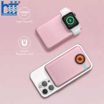 Sạc dự phòng Innostyle Magsafe Powermag Duo 2-in-1 10000mAh IW202BP (Pink)