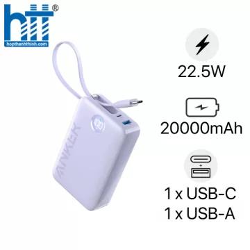 Pin Dự Phòng Anker 20000 22.5W (Built-In USB-C Connector) - A1647 Purple