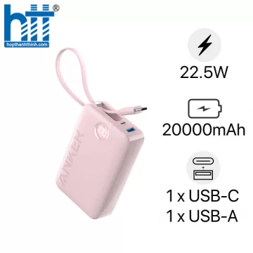 Pin Dự Phòng Anker 20000 22.5W (Built-In USB-C Connector) - A1647 Pink