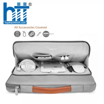 TÚI XÁCH CHỐNG SỐC TOMTOC (USA) BRIEFCASE MACBOOK AIR/PRO 13” GRAY A14-C02G